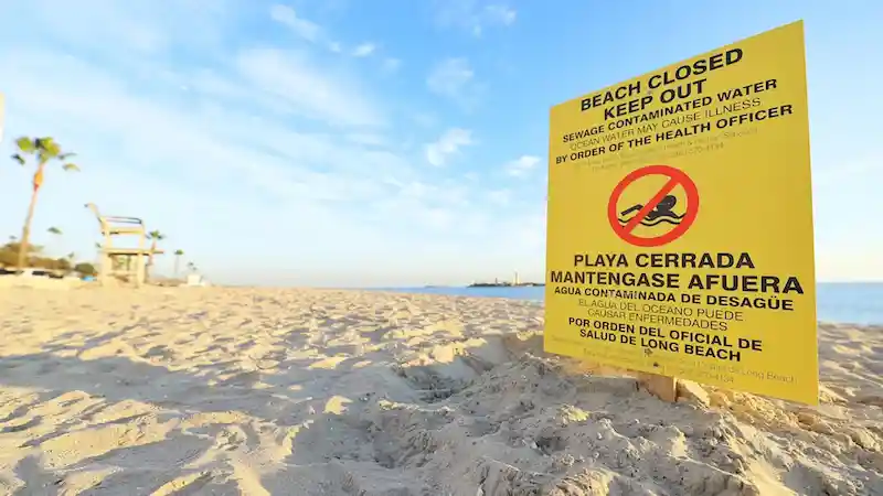 Los Angeles River contaminated by 250,000 gallons of sewage, leads to closure of nearby beaches.