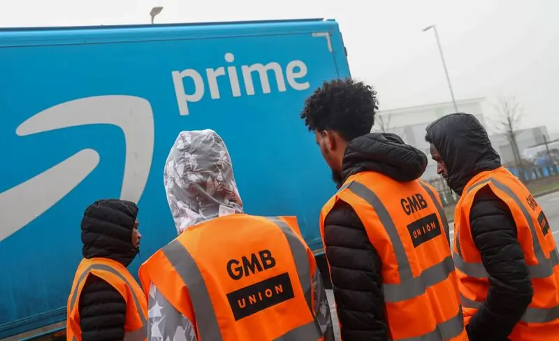 British Amazon employees initiate campaign for unionization.