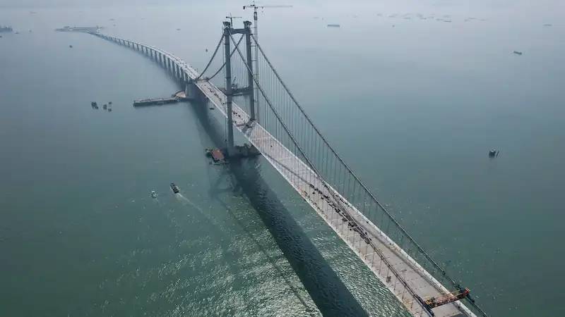 China's $6.7B bridge spanning 15 miles represents the country's aspirations and challenges.