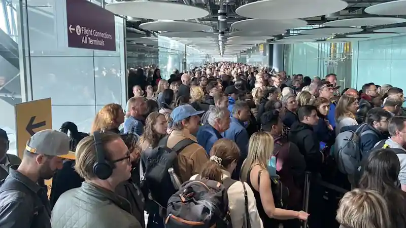 Nationwide border system failure causes chaos at UK airports.