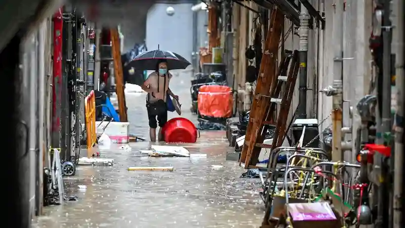 Hong Kong brought to a standstill as torrential downpour brings worst flooding in over a century