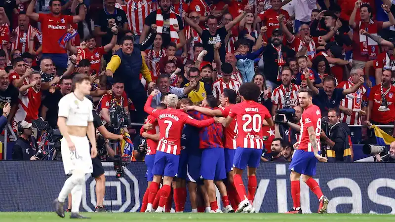Real Madrid suffers a crushing 3-1 defeat to local rivals Atlético Madrid