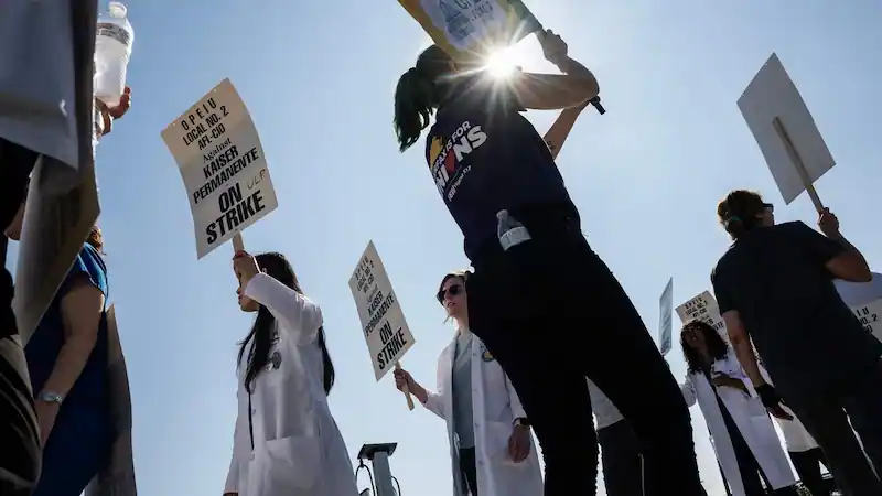 Historic US healthcare strike continues into day two with unprecedented scale