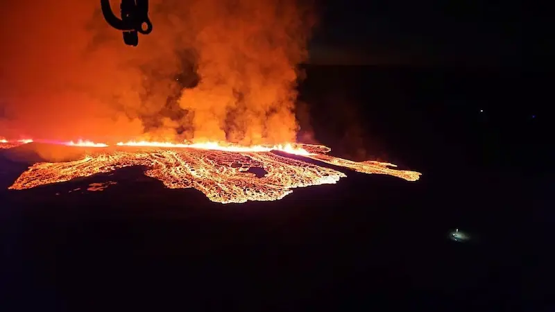 Icelandic Fishing Town Gets Up Close and Personal with Fiery Volcano