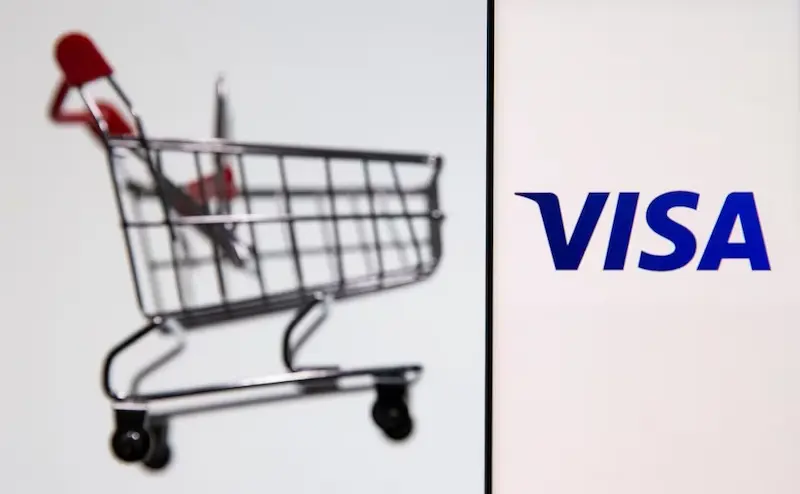 I profitti di Visa nel primo trimestre salgono dell'8% grazie ai forti acquisti natalizi e ai viaggi