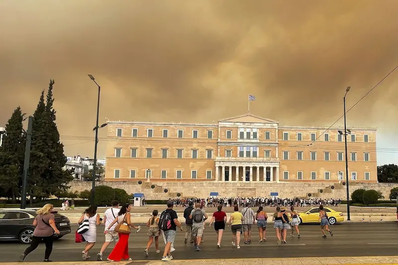 Greek Wildfires Rage Near Capital as Nation Braces for State of Emergency