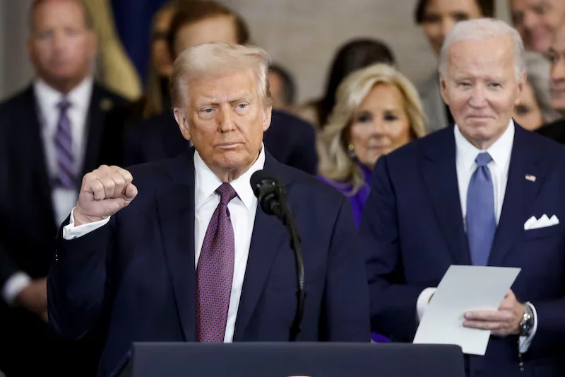 Donald Trump wurde für seine zweite Amtszeit vereidigt und verspricht, Amerika vor dem Niedergang zu retten
